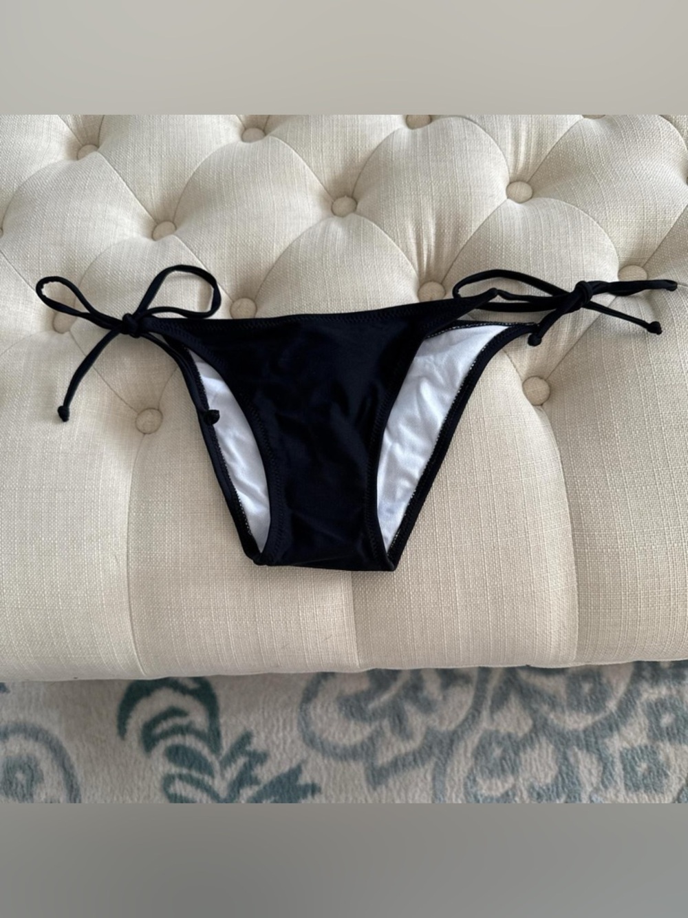 Classic Black Tie-Side Bikini Bottoms